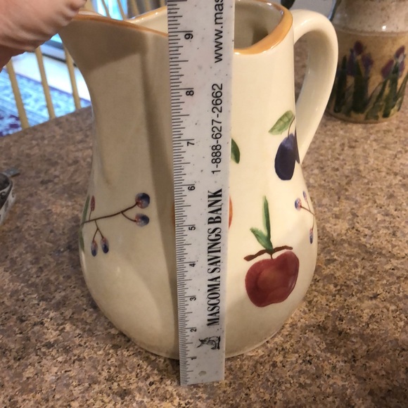 Longaberger Fruit Medley Pottery Pitcher Never Used Retired - Picture 15 of 16